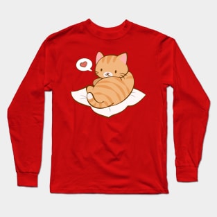 Kawaii Orange Tabby Kitty Cat Love Long Sleeve T-Shirt